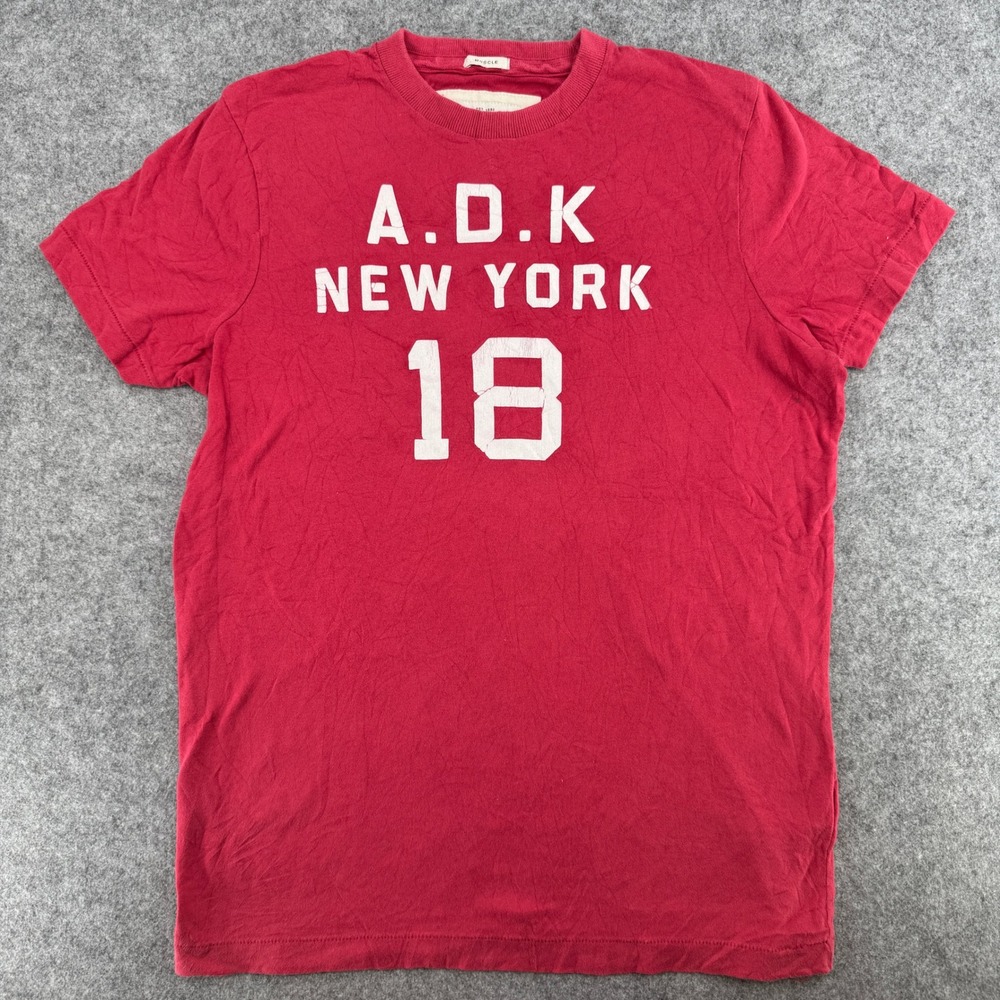 VTG Y2K Abercrombie & Fitch T-Shirt Mens L Muscle New York Red Graphic EUC